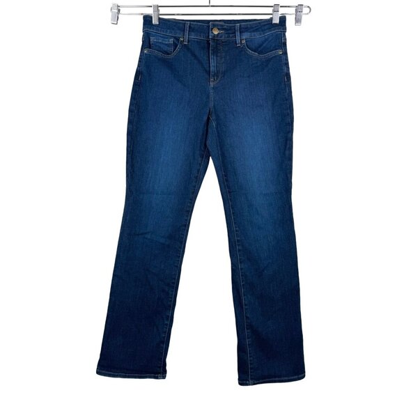 NYDJ Marilyn Straight Leg Jeans Lift tuck 90s sz 8 dark blue - Picture 1 of 10